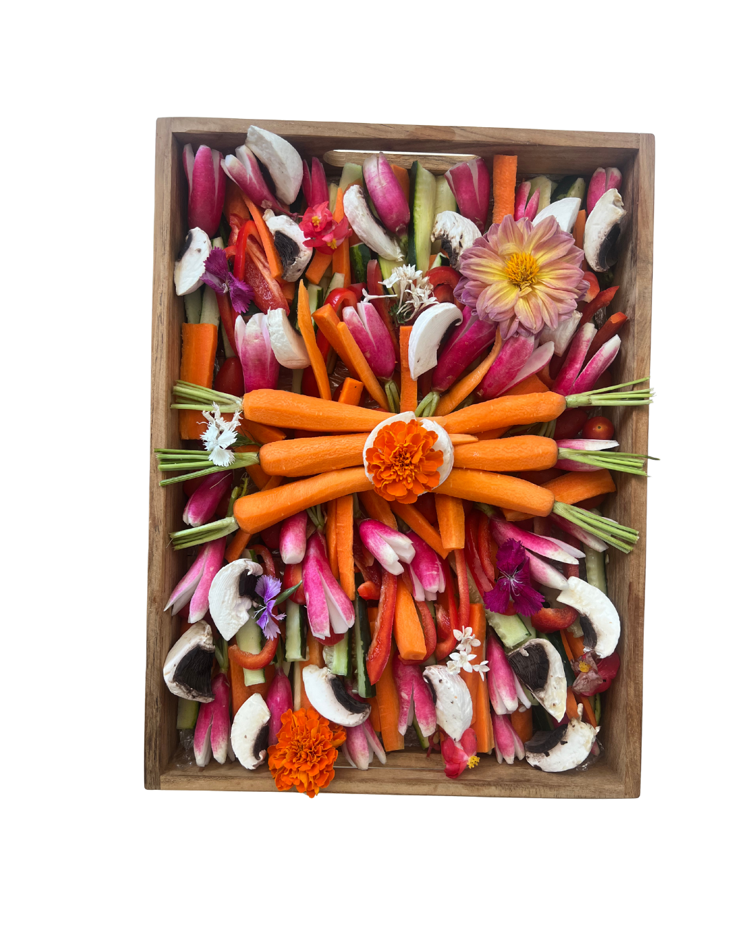 Un plateau de légumes frais et de saison, découpés et présentés avec soin. Crudités variées, légumes croquants et accompagnements selon les arrivages, pour une option légère et colorée. Idéal pour un cocktail, un buffet ou un événement professionnel ou privé, ce plateau s’intègre parfaitement à une prestation traiteur conviviale et équilibrée.